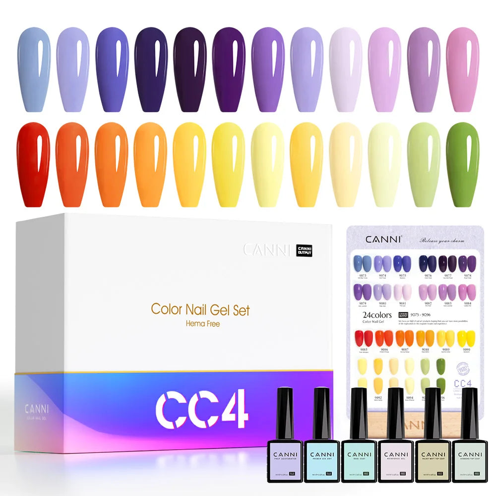 2/6pcs/kit CANNI HEMA FREE Nail Gel Polish Kit Semi Permanent