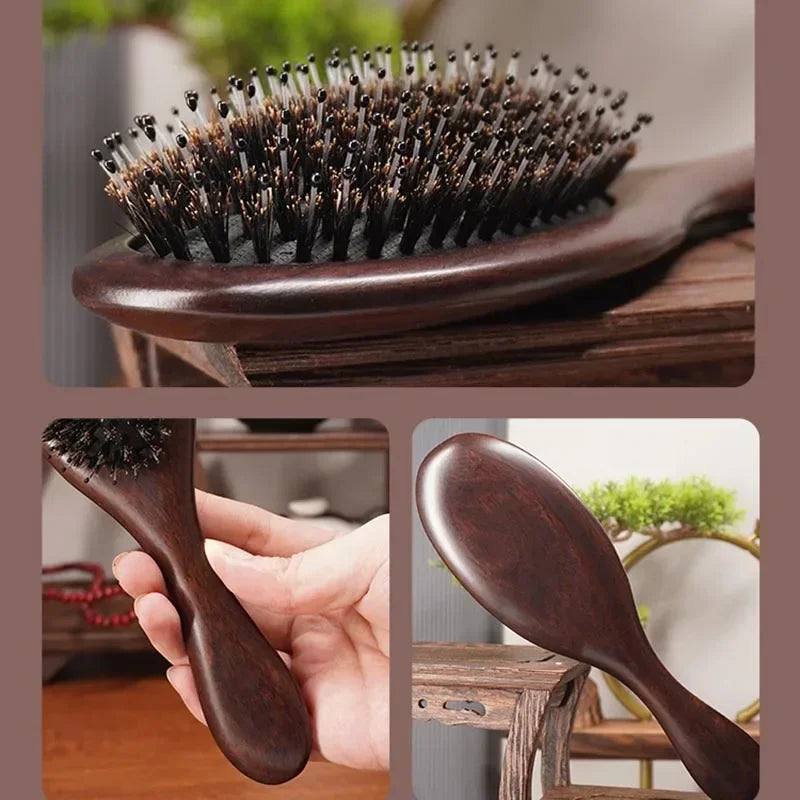 Wood Massage Hair Brush Comb