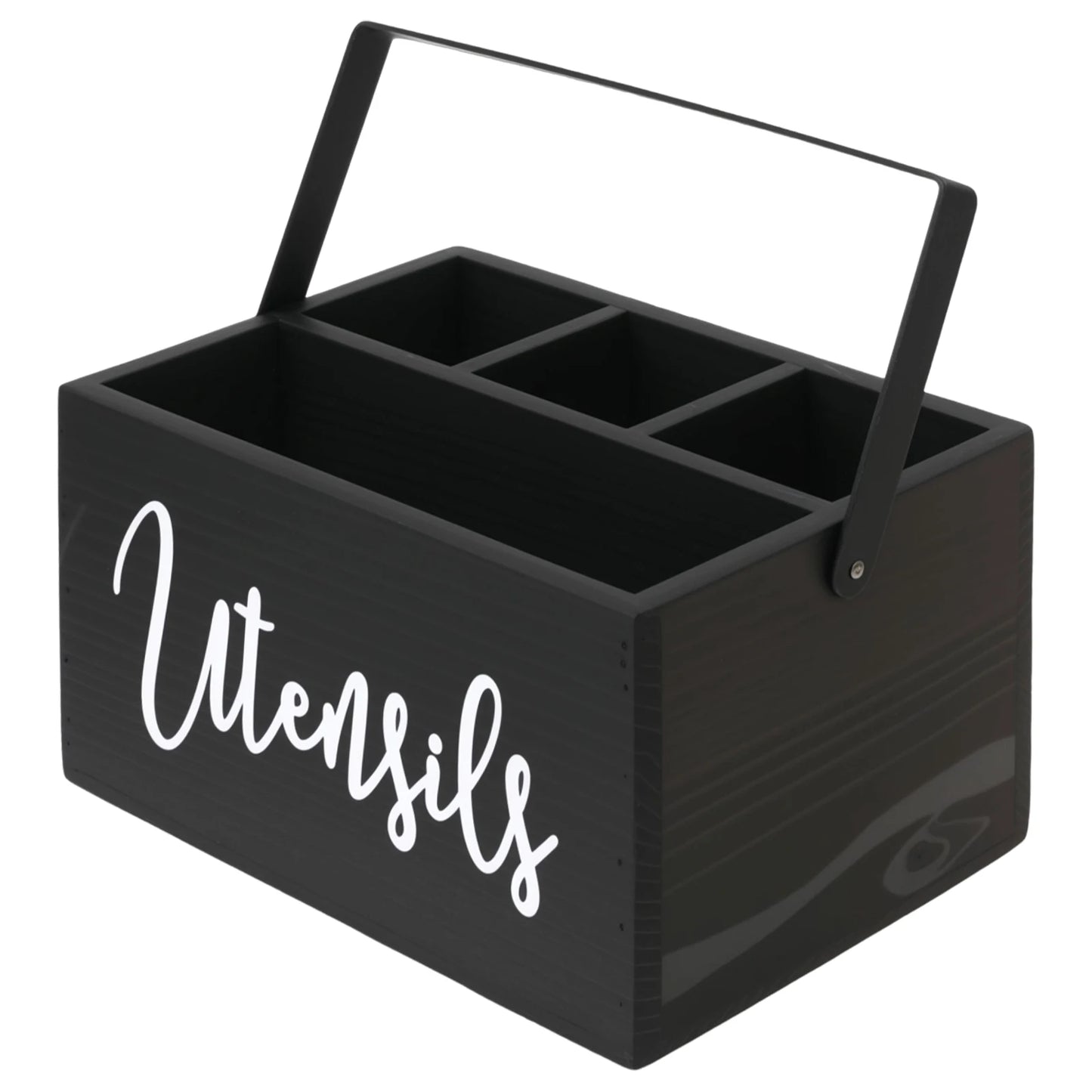 Wooden Tableware Storage Box with Handle