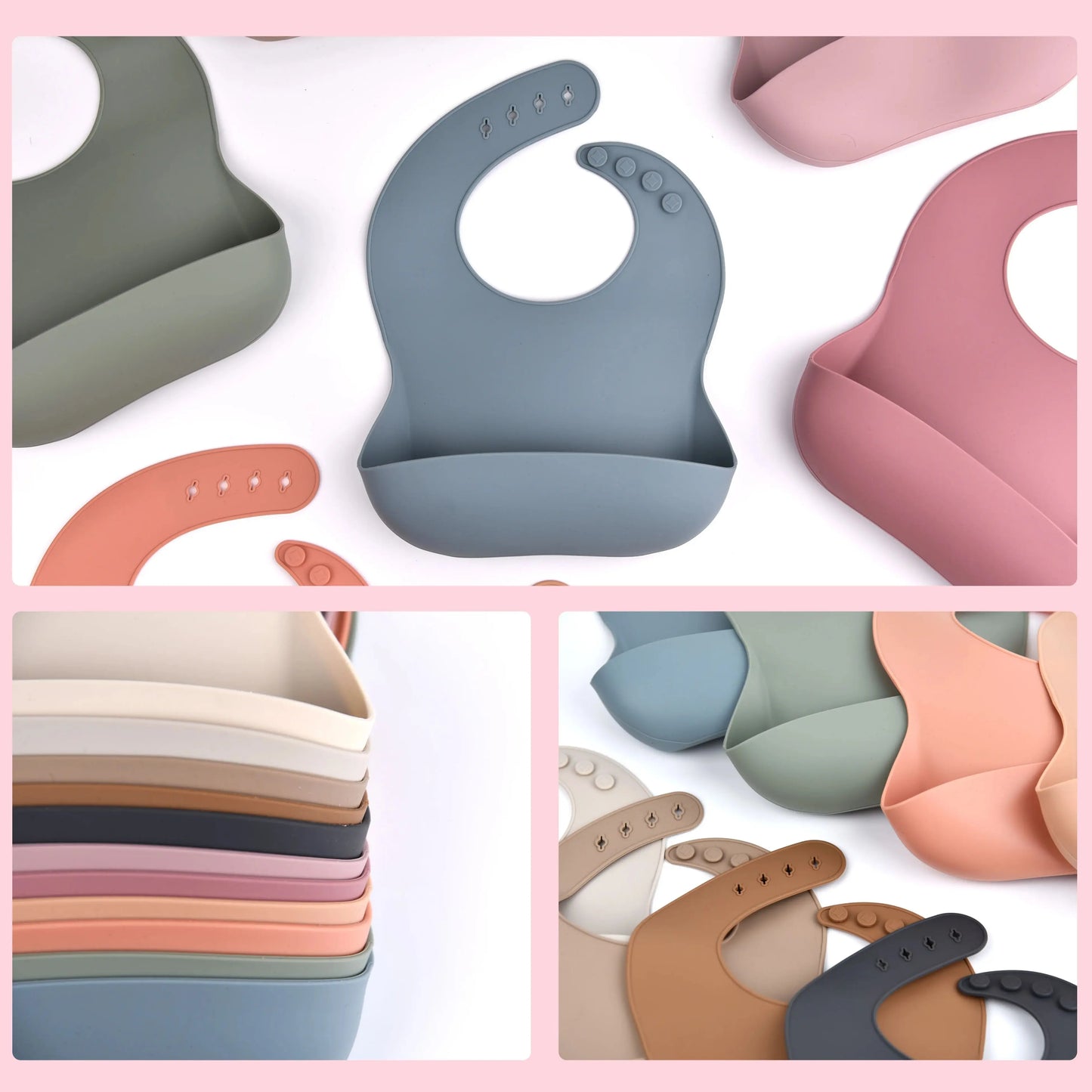 Waterproof Silicone Baby Bib With Food Catcher