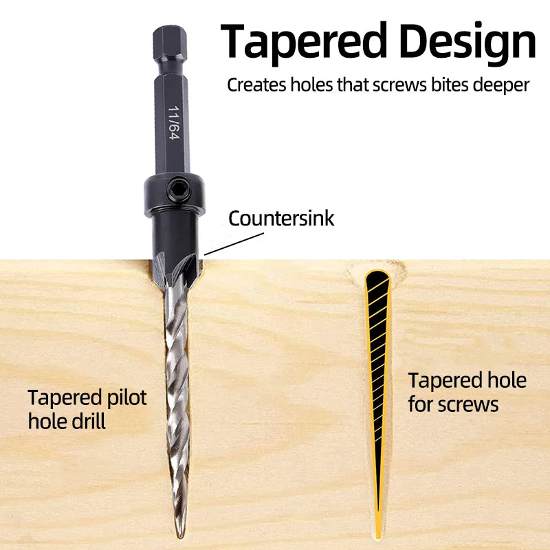 High Speed Steel Hex Shank Taper Drill Counter
