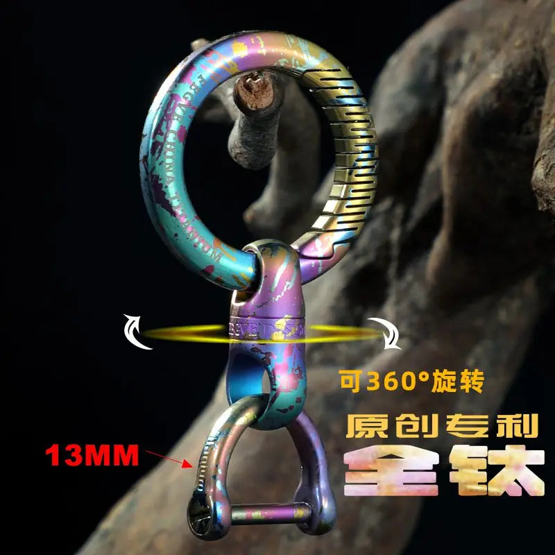 360° Rotating Titanium Keychain Clip