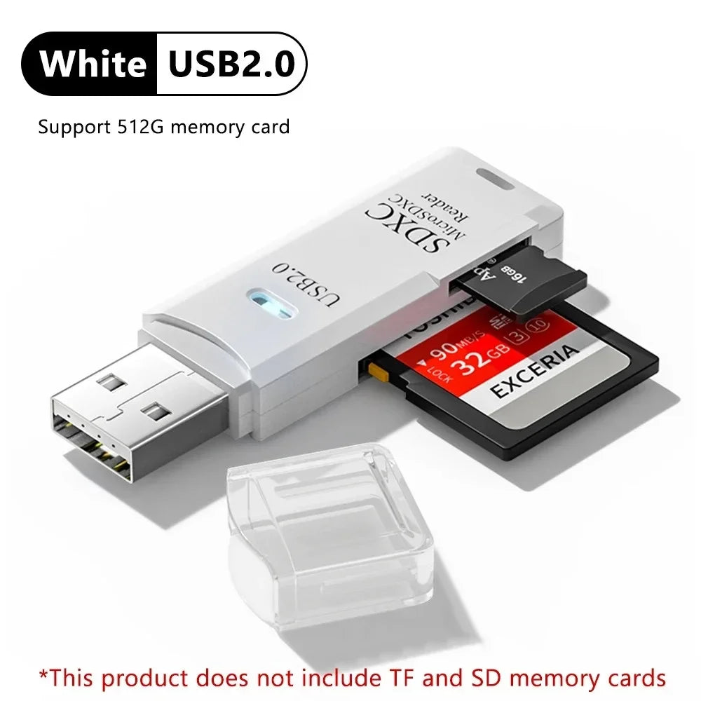 2-in-1 USB SD & TF Memory Card Reader