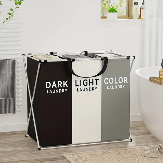 3 Section Foldable Laundry Hamper