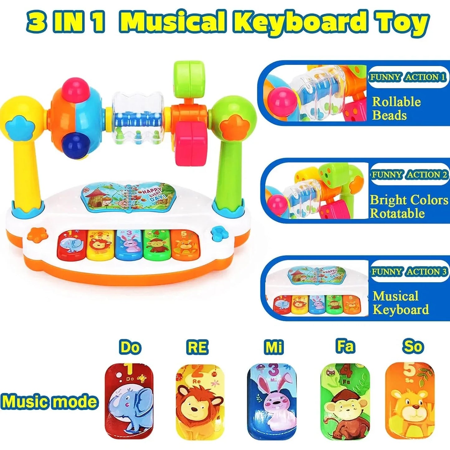 Baby Piano Toy With Light Sound