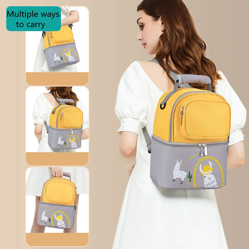 Large Capacity Double Layer Lunch Bag