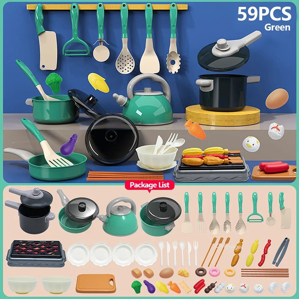 Kids Pretend Kitchen Cooking Toy Set