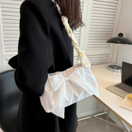 Women’s Pleated Bow Shoulder Bag