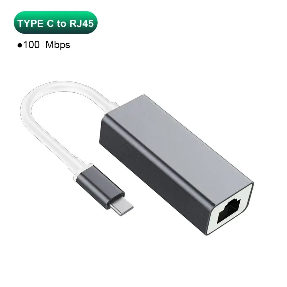 USB Type-C Gigabit LAN Adapter for MacBook, Windows & Android