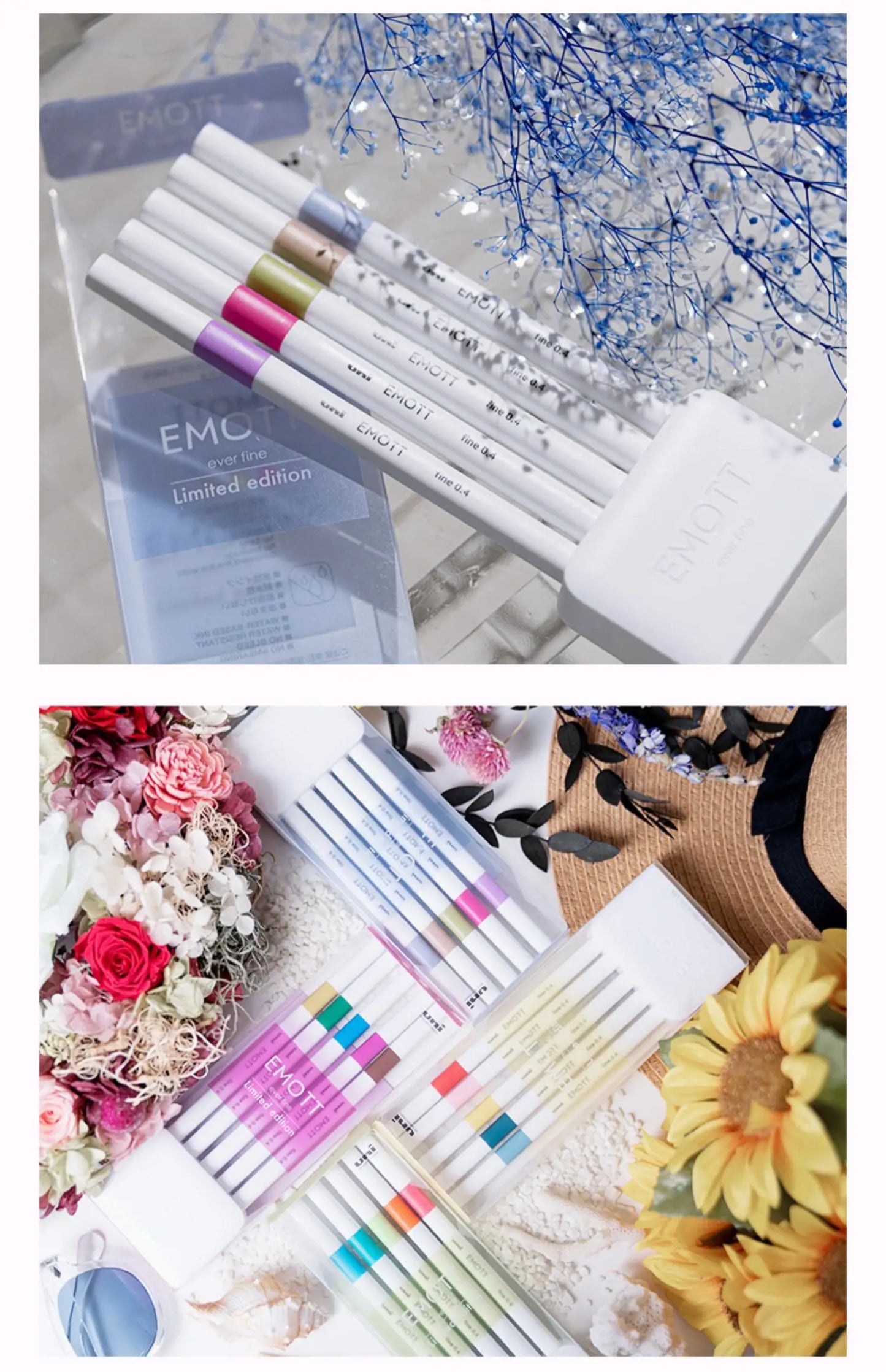 5pc Uni EMOTT Fiber Marker Pen water-based