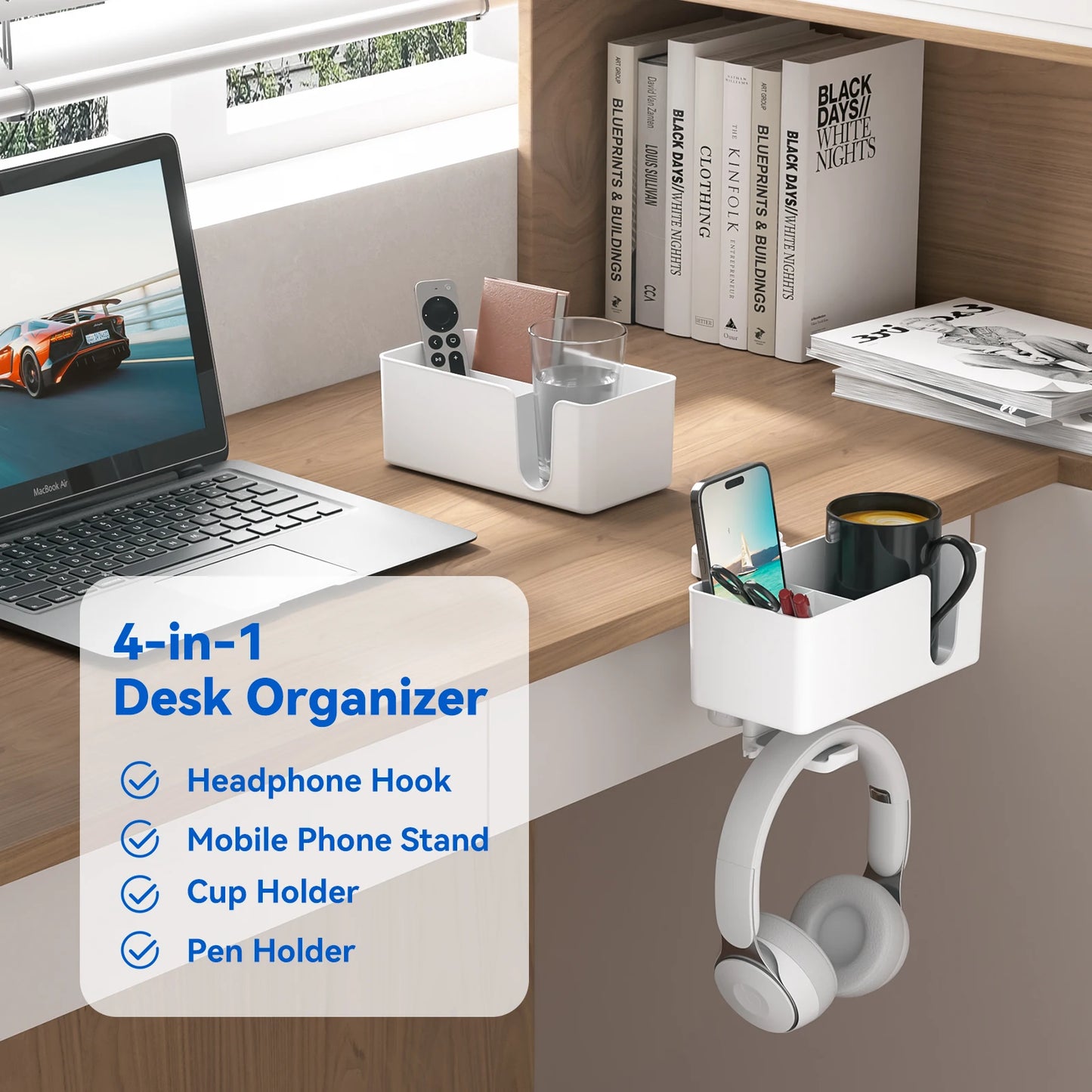 4 in 1 Desk Headphone Hanger Clamp
