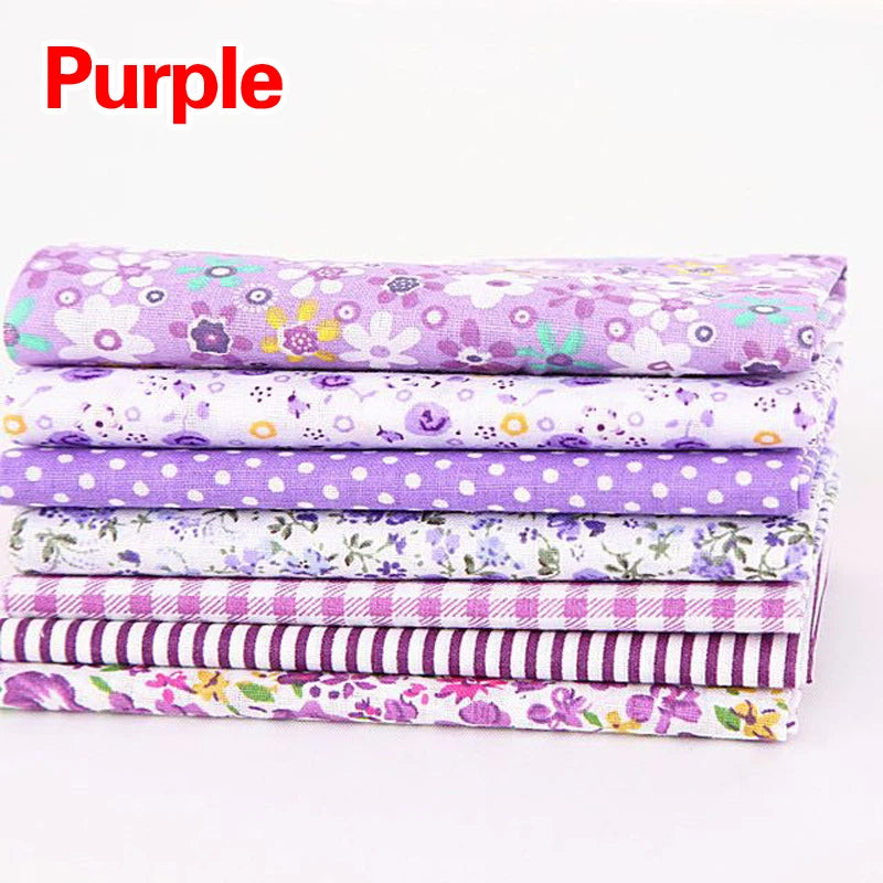 7Pcs/Set 25cmx25cm Square Cotton Fabric Printed For Patchwork
