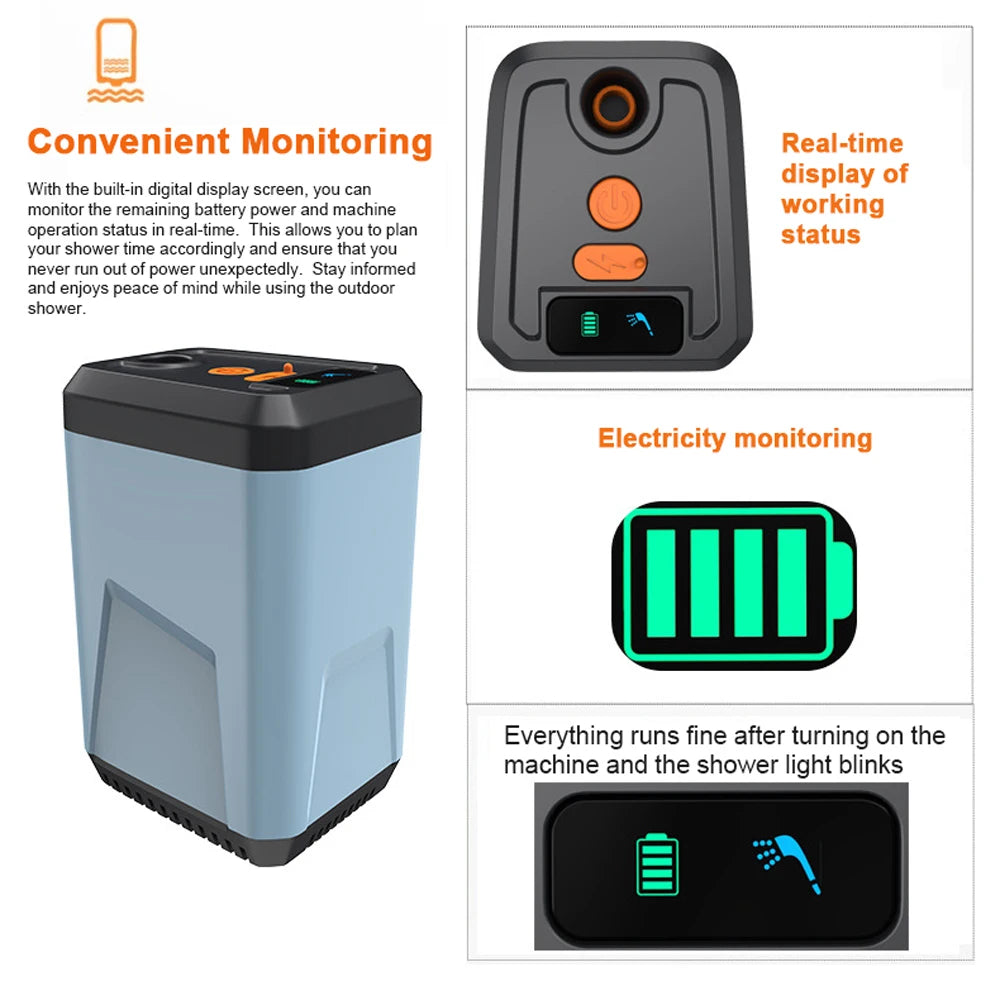 Portable Camping Rechargeable Battery Shower Pump