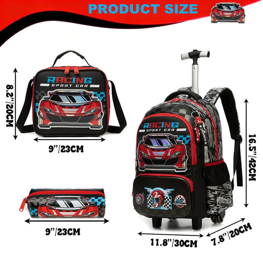 Kids Rolling School Backpack Set