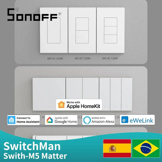 SONOFF M5 Switchman Matter WIFI Smart Wall Switch 80/86/120 mm
