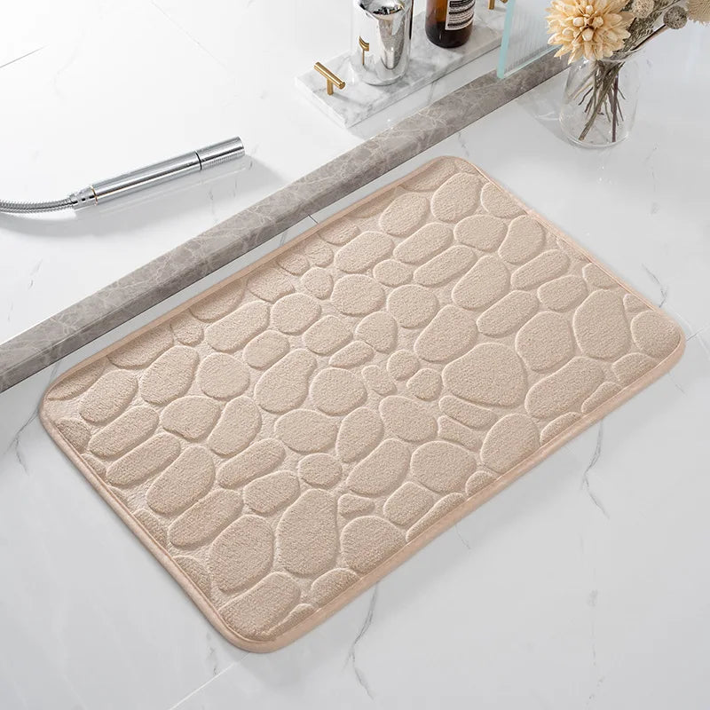 Cobblestone Embossed Bathroom Bath Mat