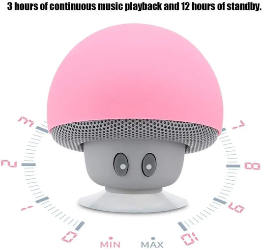 Mini Mushroom Bluetooth Speaker with Suction Cup