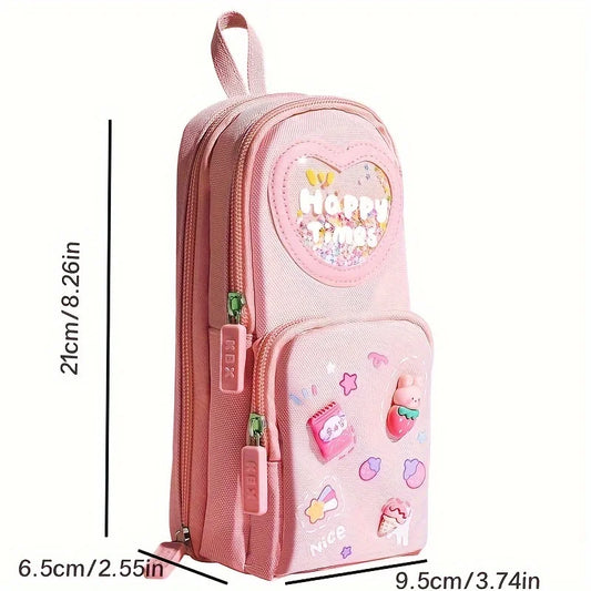 Cute Schoolbag-Style Large Capacity Pencil Case