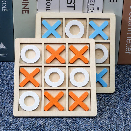Solid Wooden Tic Tac Toe Board Game