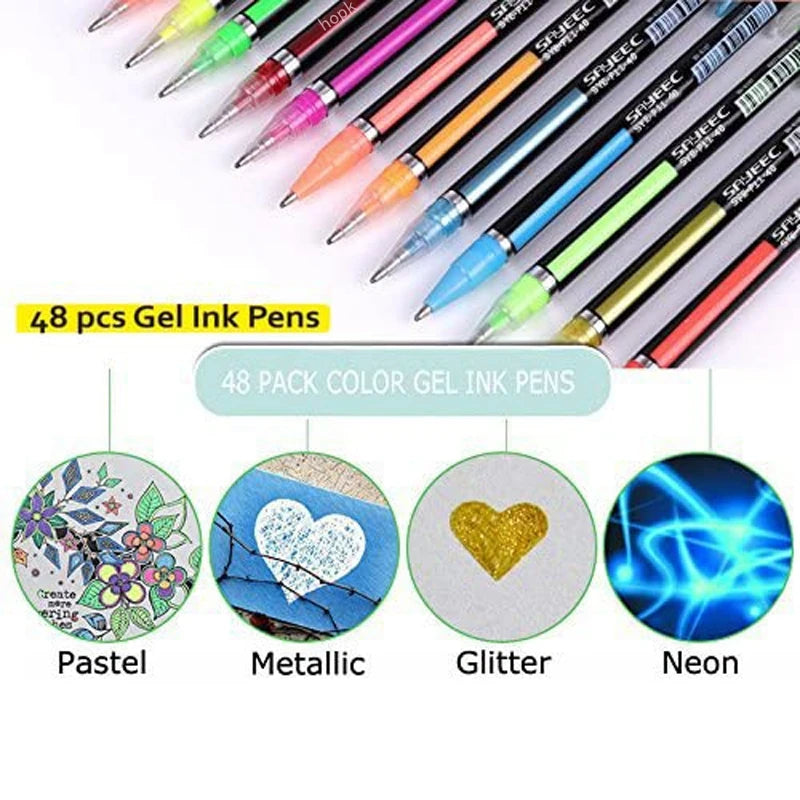 12Pcs/Set Glitter Gel Pen Set