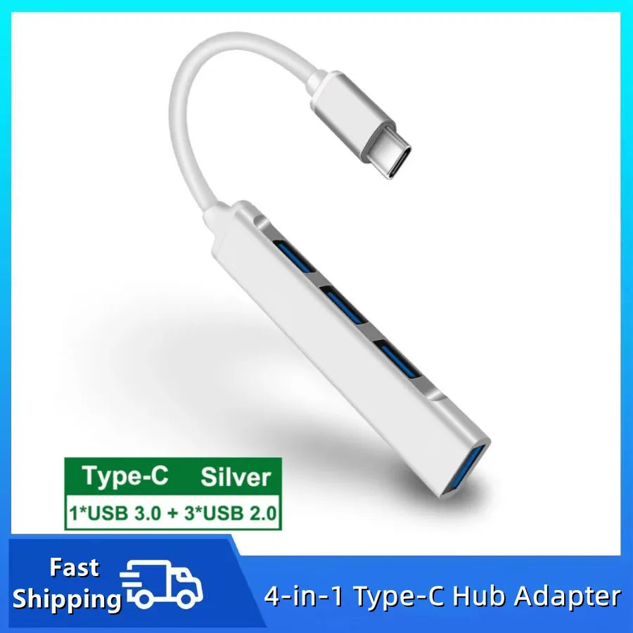 4-Port USB & USB-C Hub Adapter