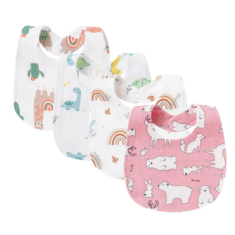 4 Pcs/lot Baby Bibs Double Layer