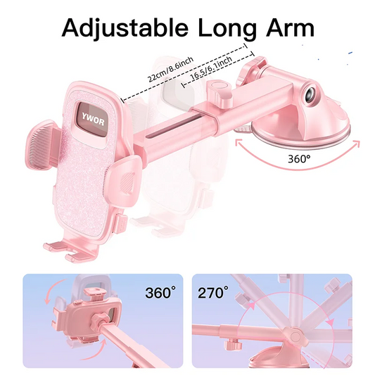Pink Adjustable Car Phone Holder