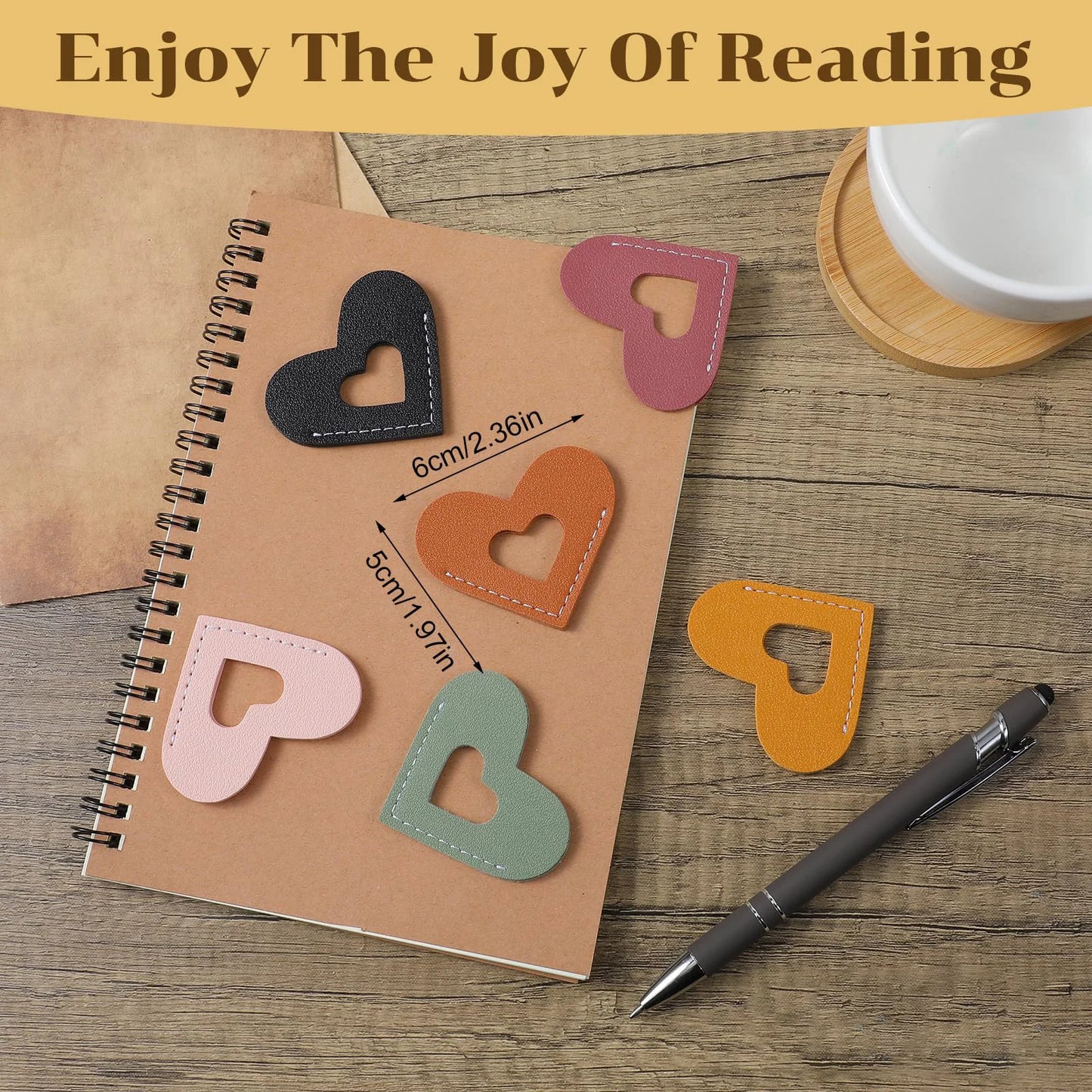 Leather Love Shaped Bookmarks