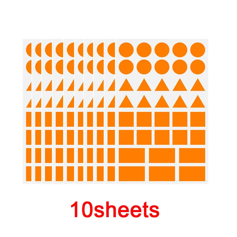 360-1080pcs Colored Triangles Rectangular Dot Stickers for Kids
