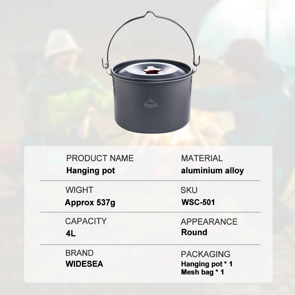 Widesea 4L Camping Hanging Pot