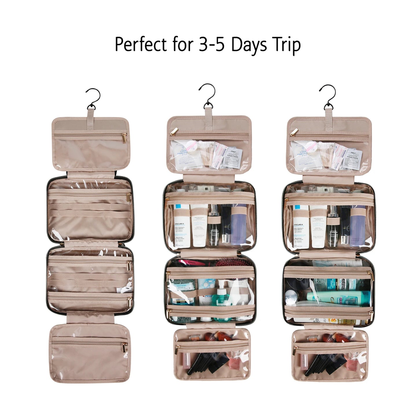 Makeup Cosmetic Bag with Hanging Hook Water-resistant