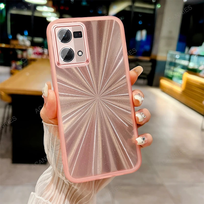 Glitter Gradient Silicone Case For Oppo Reno 7 4G 8 Z 5G Pro T Lite