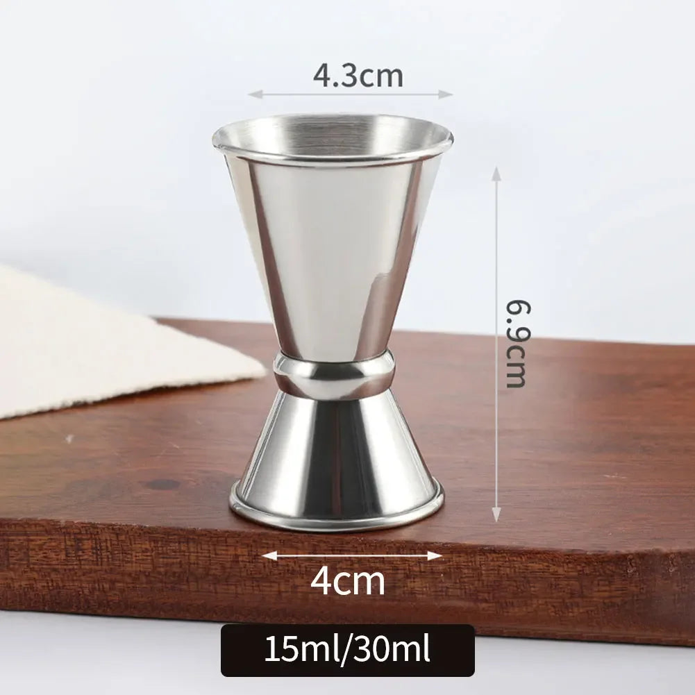 15/30ml or 25/50ml Stainless Steel Cocktail Shaker Measure Cup