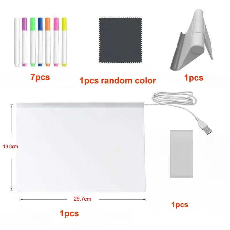 Light-Up Rewritable Acrylic Message & Drawing Board