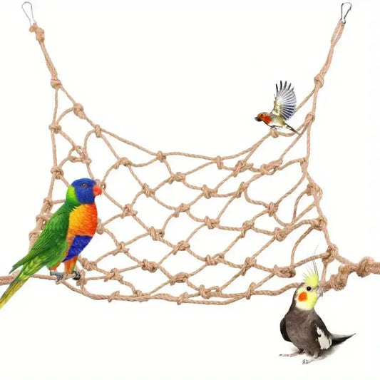 Natural Rope Climbing Net Hammock for Birds & Small Pets
