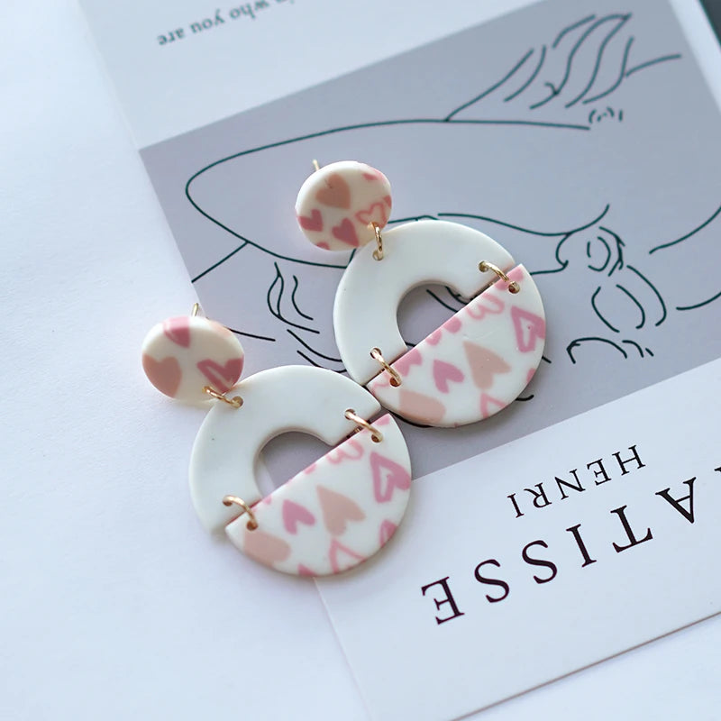 Heart Pattern Long Earrings