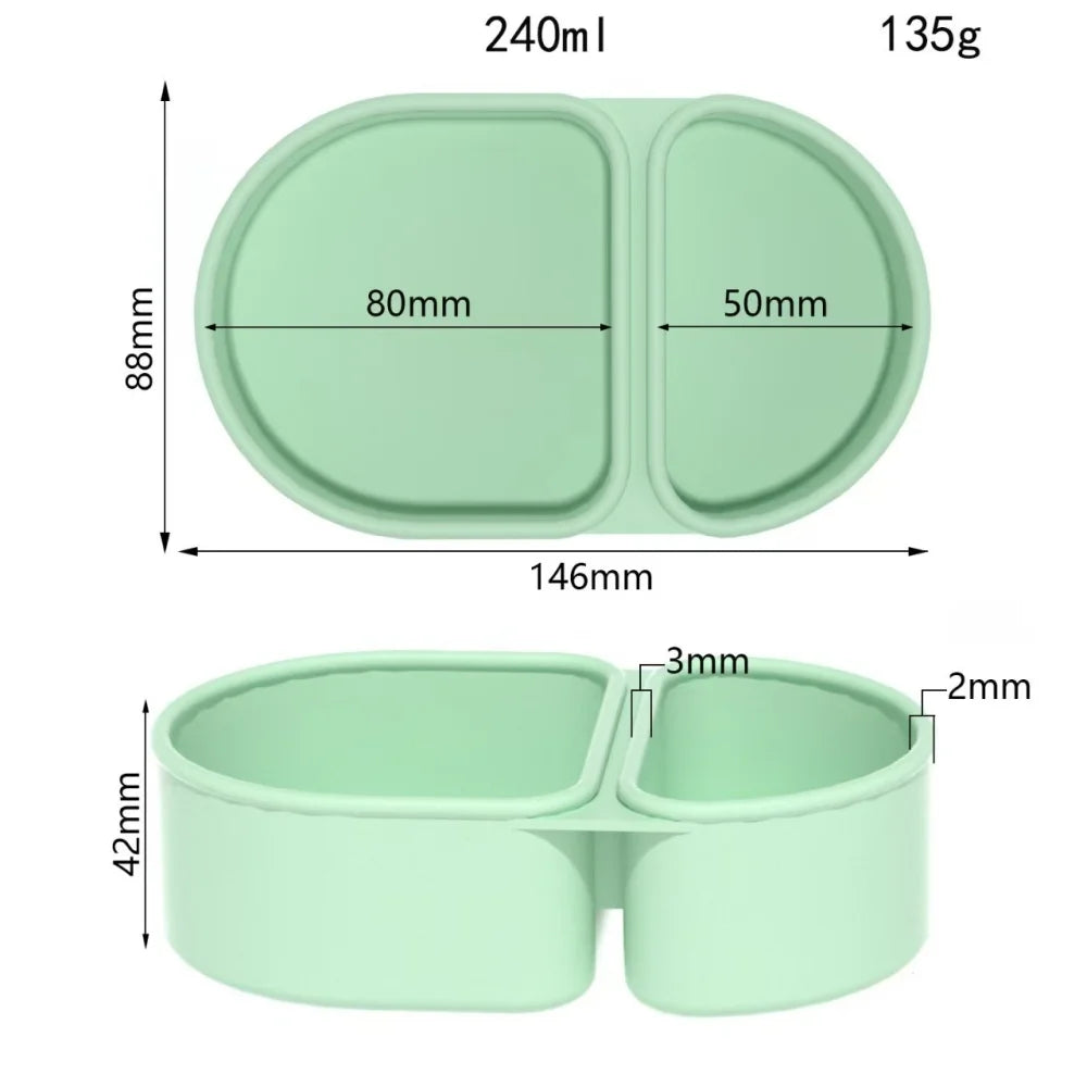 Premium Silicone Double Compartment Snack Box