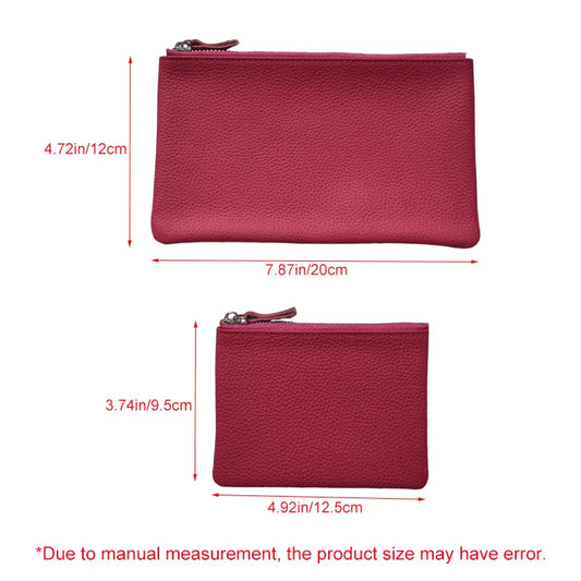 Genuine Top Grain Cow Leather Zip Wallet
