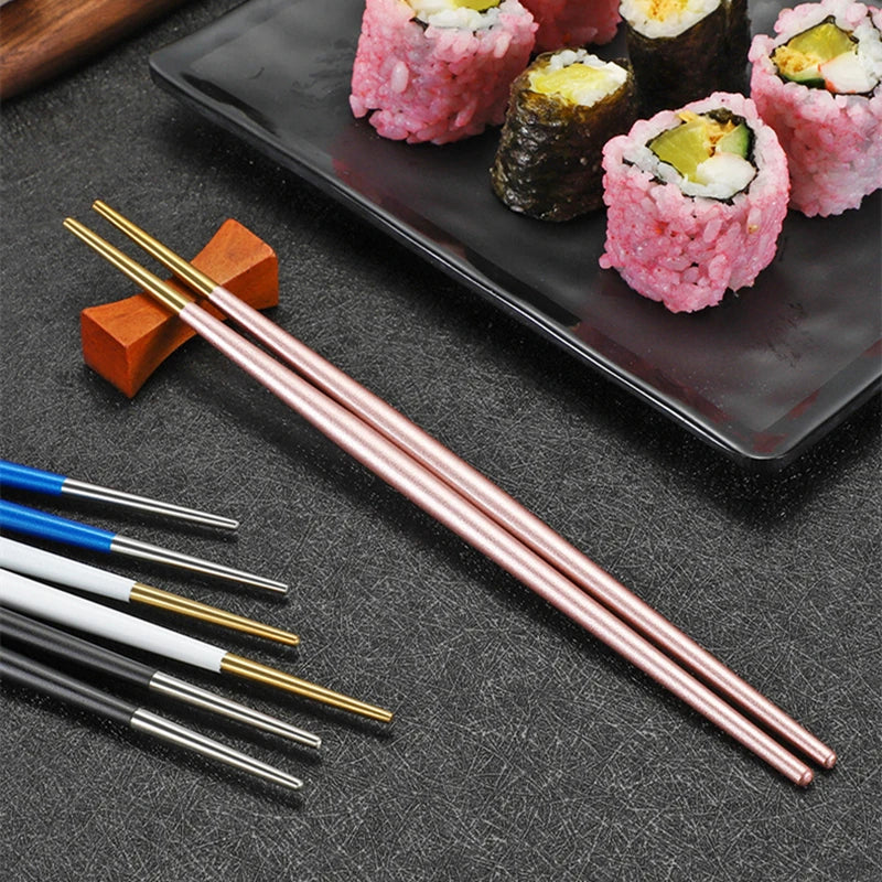 1 Pair Stainless Steel Chopsticks