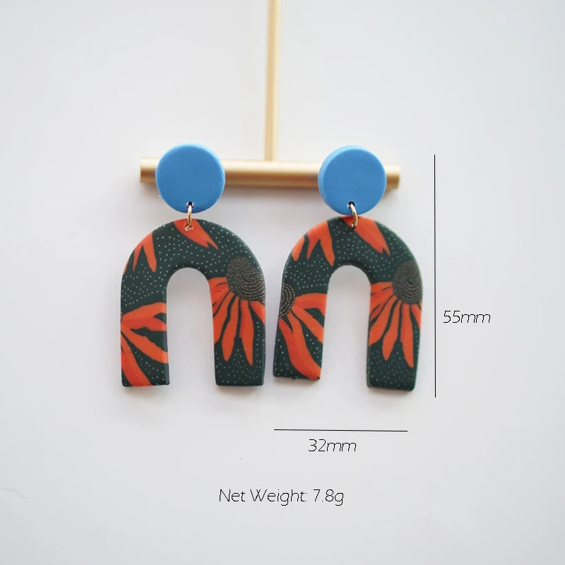 Art Floral Pattern Earrings
