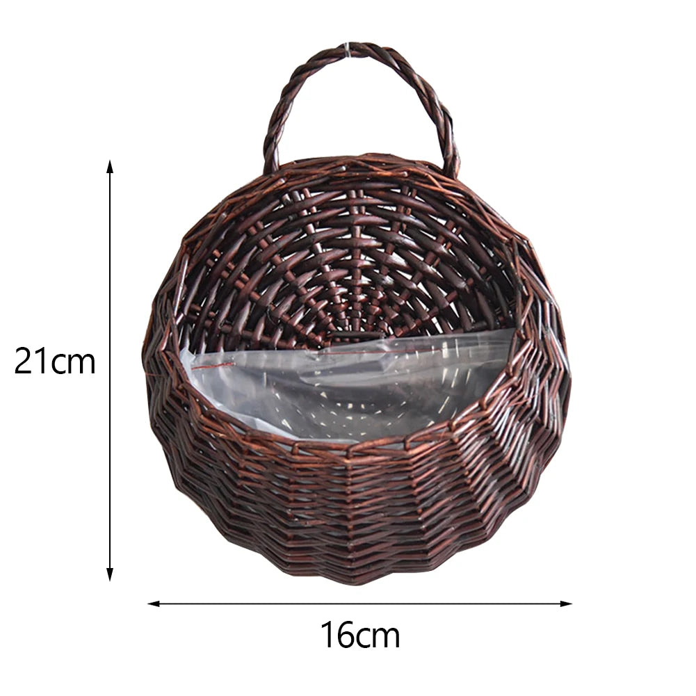 Wall Mounted Rattan Basket Hanging Planter