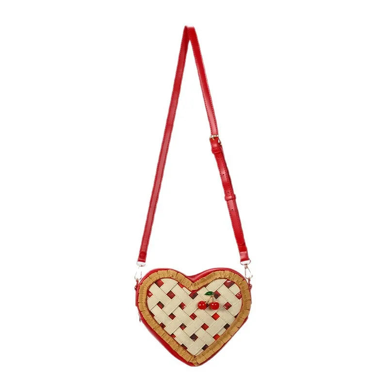 Heart-Shaped Cherry Crossbody Bag