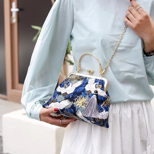 Vintage Embroidered Frame Handbag