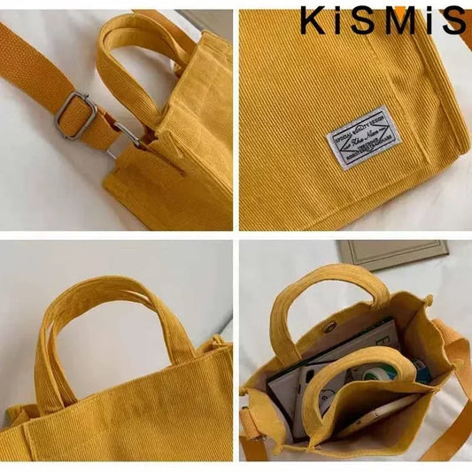 Corduroy Square Shoulder Bag