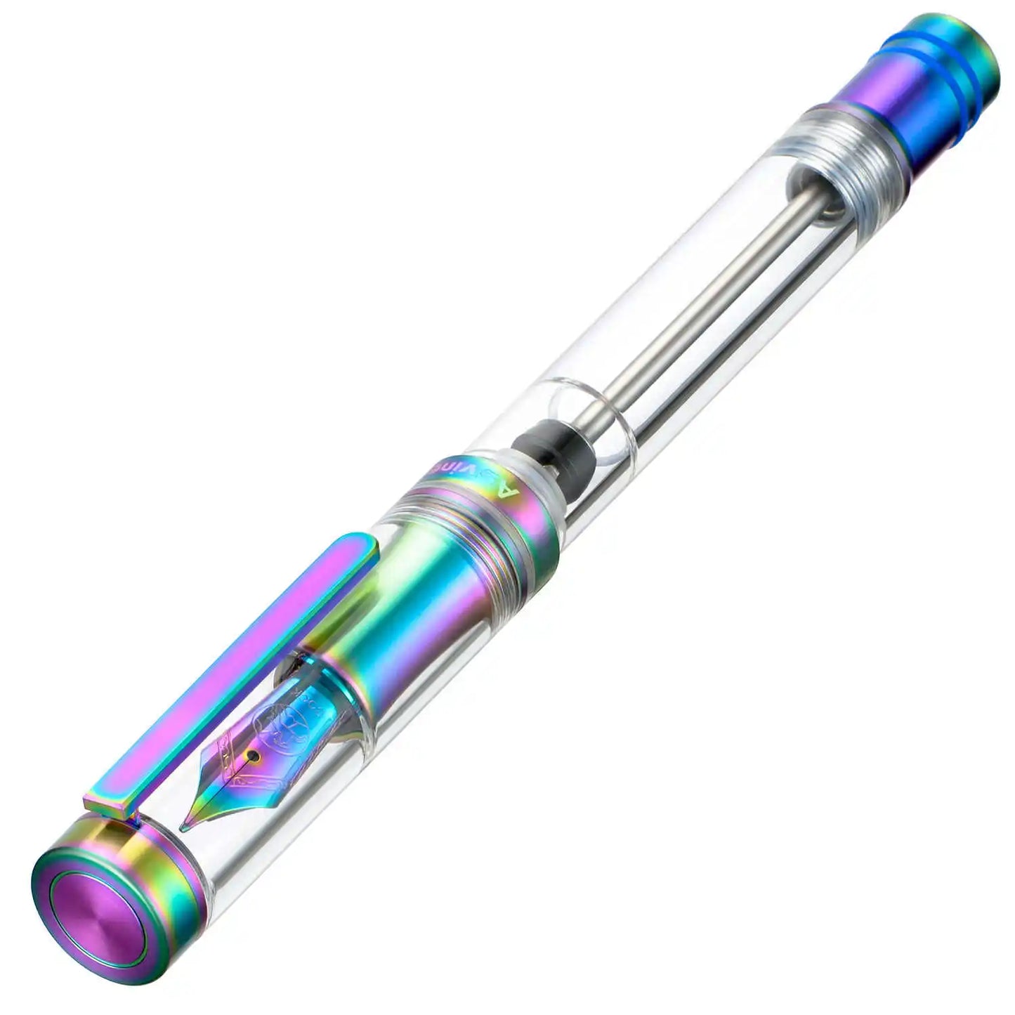 Premium Piston Fill Fountain Pen – Titanium & Acrylic