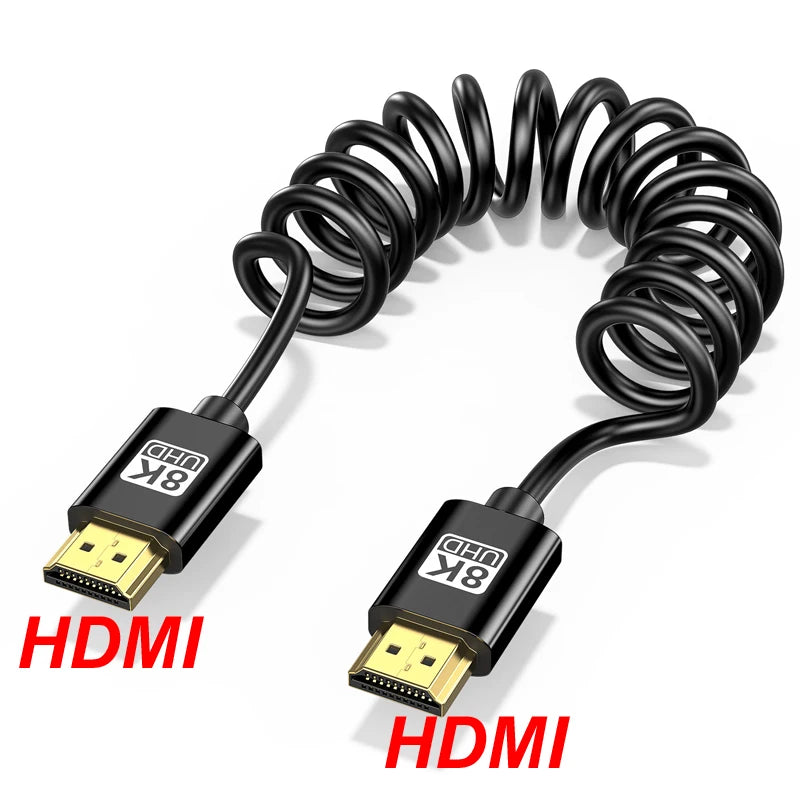 8K HDMI 2.1 Coiled Mini & Micro HDMI Cable