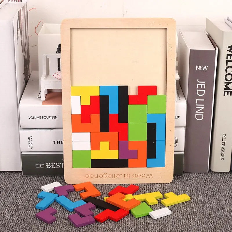 1 Set Wooden Blocks Puzzle Toy