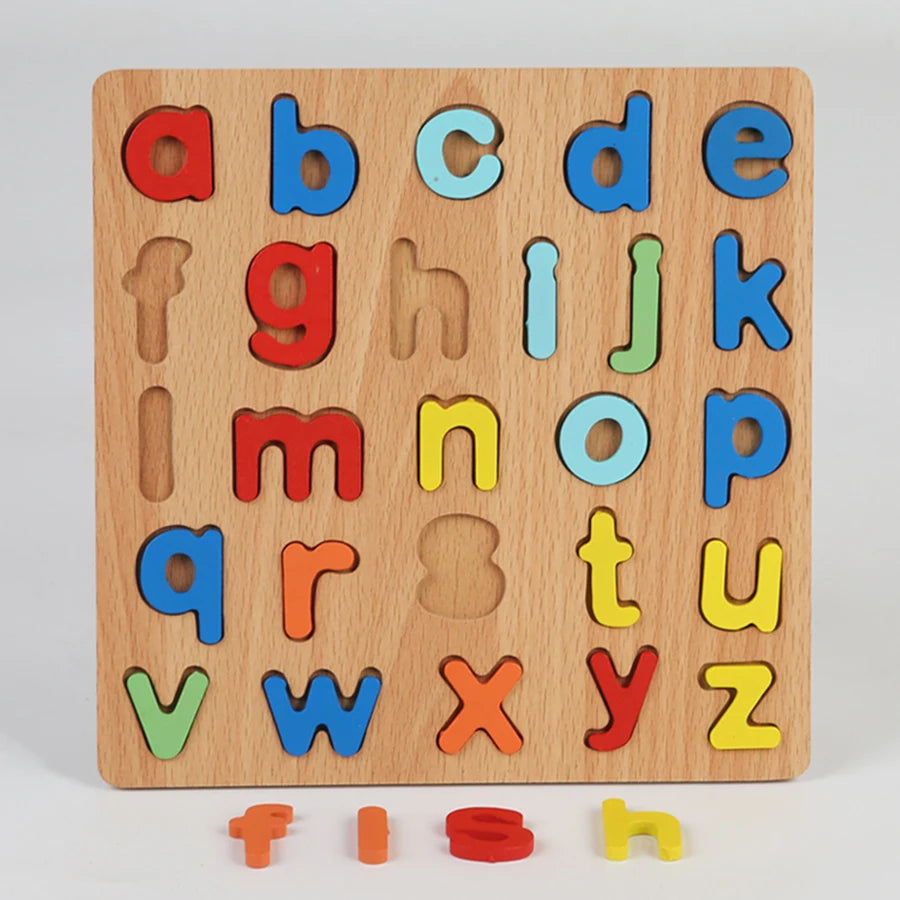 Wooden Alphabet Number Puzzle