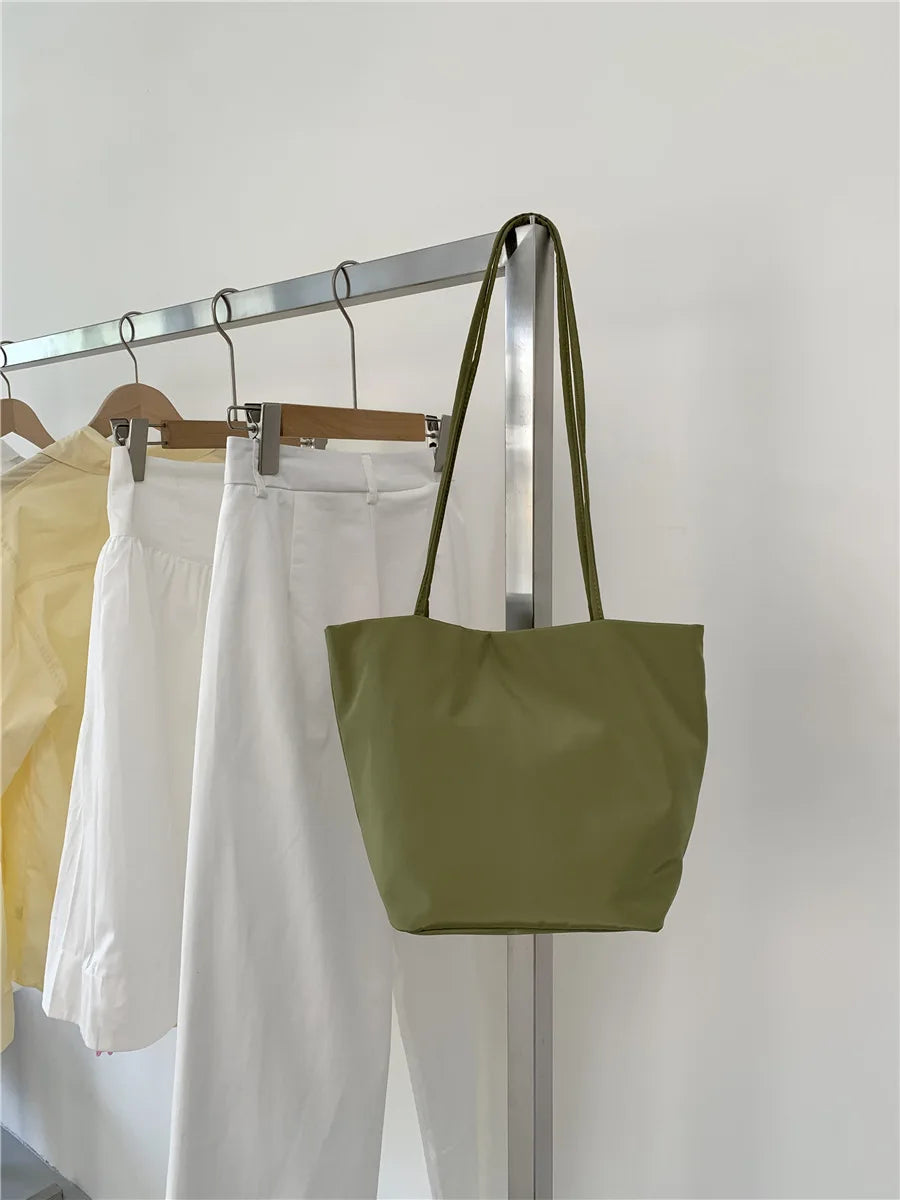 Women’s Soft Nylon Bucket Tote Bag