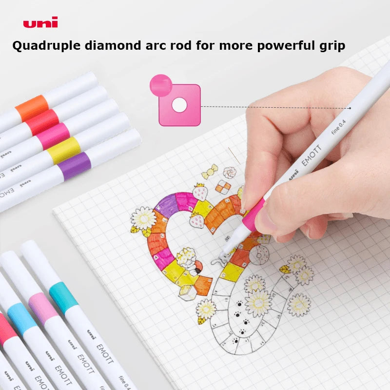 5pc Uni EMOTT Fiber Marker Pen water-based